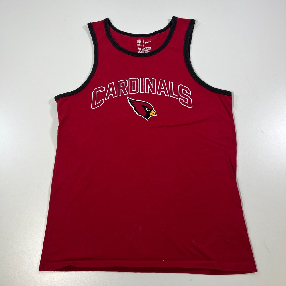 Nike Arizona Cardinals Shirt Mens Small Red Sleeveless Tank Top NFL Cotton